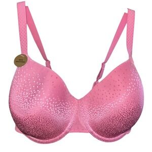 Wacoal Womens 36D Pink Padded‎ Underwire Back Smoothing Bra NWT